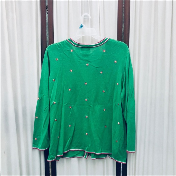 QVC Quacker Factory Embroidered V Neck Cardigan - Picture 2 of 16